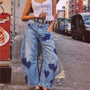 RARE Free People Good Luck Shadow Patch Heart Barrel SAMPLE Size 28S